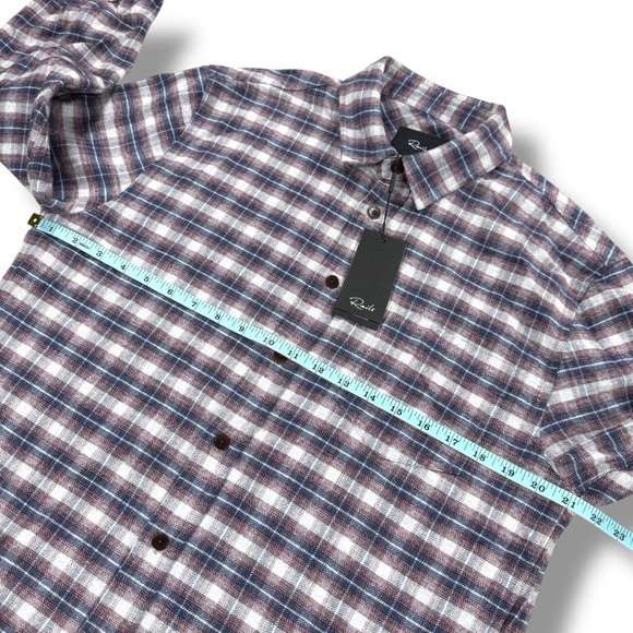 NWT Rails Forrest Flannel Shirt Mens Medium Dusk Berry Grey Plaid Cotton - $158 - Picture 10 of 12